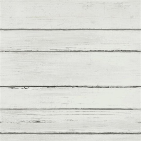 Cream Faux Wood Horizonal Shiplap Planks Wallpaper