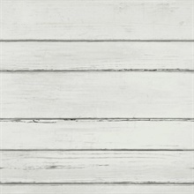 Cream Faux Wood Horizonal Shiplap Planks Wallpaper