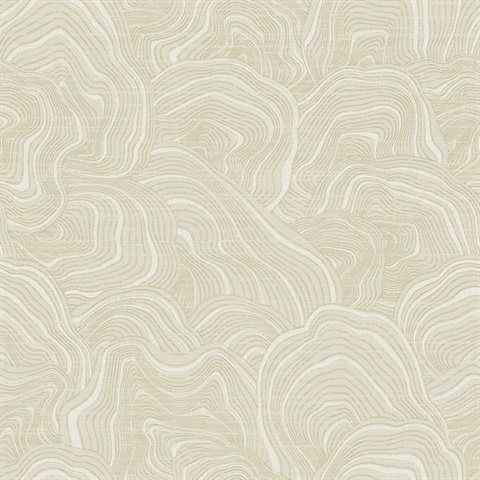 Geodes Cream Metallic Faux Stone Wallpaper
