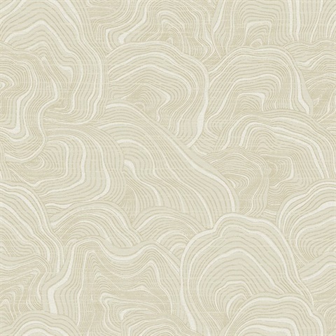 Cream Geodes Modern Faux Crystal Wallpaper