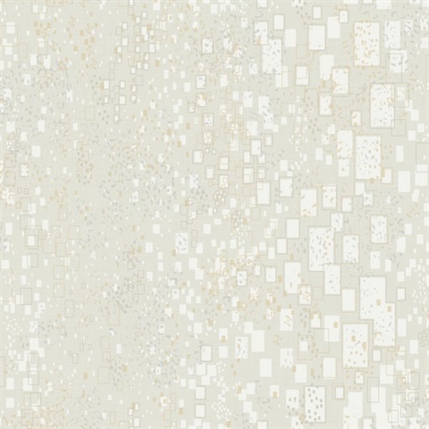 Cream Gilded Confetti Geometric Rectangle  Wallpaper