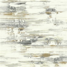 Cream, Gold & Grey Commercial Spatula Stripes Wallpaper