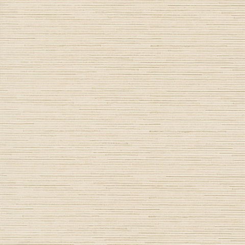 Cream & Gold Ribbon Bamboo Horizontal Stripe Textured Wallpaper