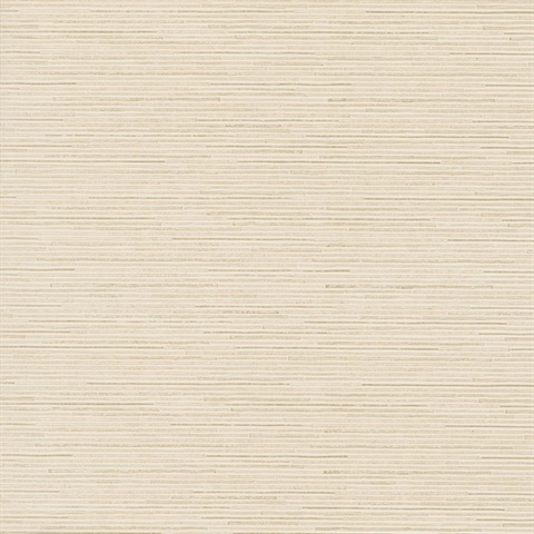 Cream & Gold Ribbon Bamboo Horizontal Stripe Textured Wallpaper