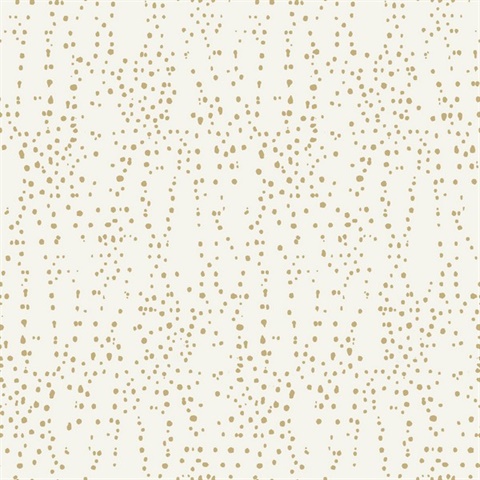 Cream & Gold Star Struck Metallic Dots Wallpaper