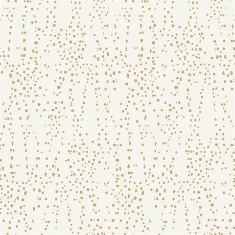 Cream & Gold Star Struck Metallic Dots Wallpaper