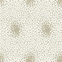 Cream & Gold Textured Scattered Leaves Wallpaper