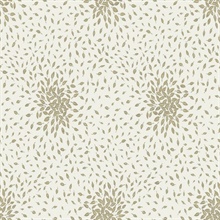 Cream & Gold Textured Scattered Leaves Wallpaper