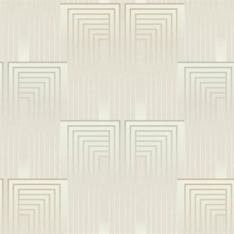 Cream & Gold Vanishing Gradient Foil Wallpaper