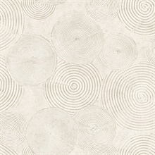 Cream & Grey 3D Ring Circles Wallpaper