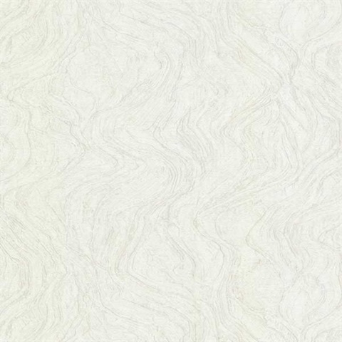 Cream Marble Textured Swirl Wallpaper