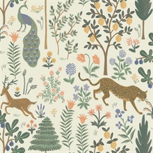 Cream Menagerie Peel and Stick Wallpaper