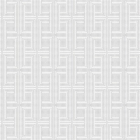 Cream Metallic Interlocking Geometric Art Deco Squares Wallpaper