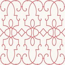Cream & Red Commercial Ironwork on Paperweave Wallpaper