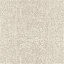 Cream Russel Distressed Damask Wallaper