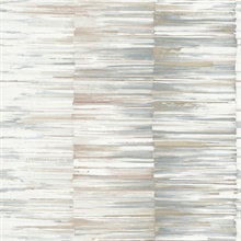 Cream &amp; Rust Artist&#39;s Palette Brushstroke Stripe Wallpaper