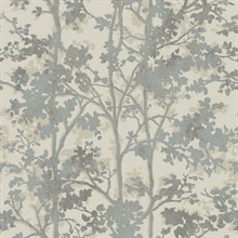 Cream &amp; Silver Metallic Floral &amp; Leaf Texture Wallpaper