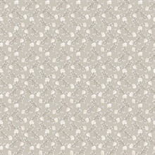 Cream & Taupe Small Floral Vine Wallpaper