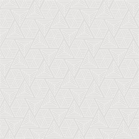 Cream & White Triangle Geometric Shapes Wallpaper