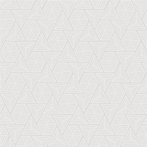 Cream & White Triangle Geometric Shapes Wallpaper