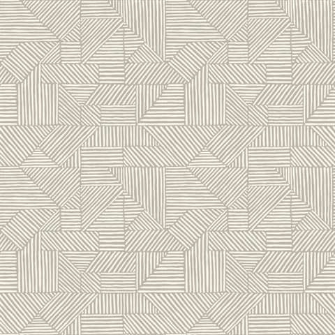 Crescendo Light Grey Block Geometric Wallpaper