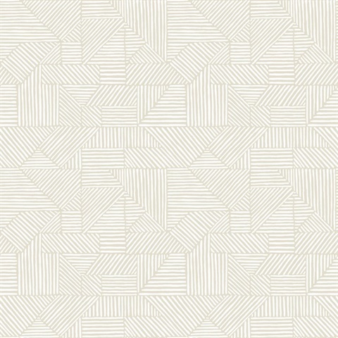 Crescendo Silver Block Geometric Wallpaper