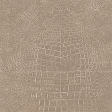 Dark Taupe Crocodile Skin Textured Wallpaper