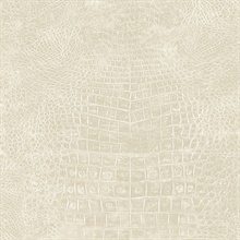 Taupe Crocodile Skin Textured Wallpaper