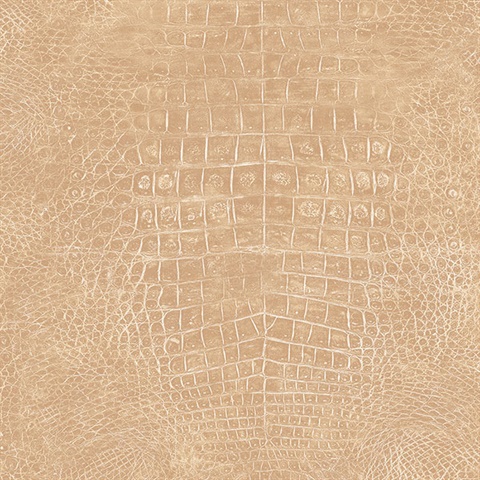 Gold Crocodile Skin Textured Wallpaper