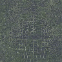 Dark Green Crocodile Skin Textured Wallpaper