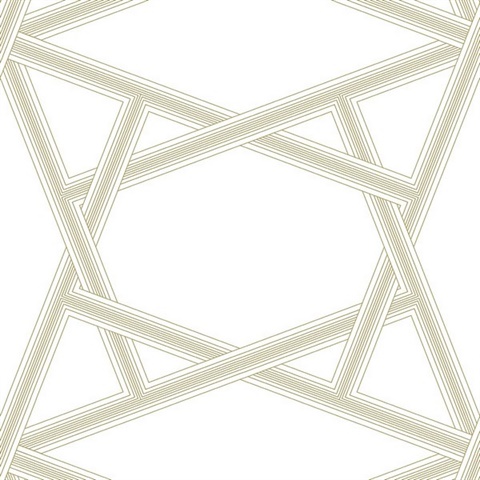 Crossroads Geo Geometric Metallic Gold Peel and Stick Wallpaper