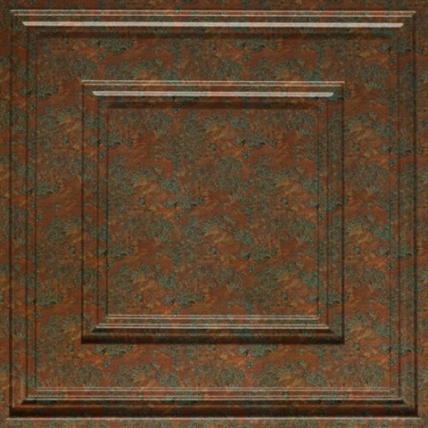 Cubed Ceiling Panels Copper Patina