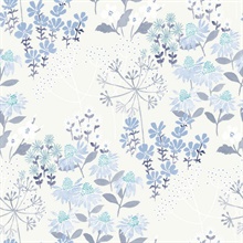 Cultivate Blue Springtime Blooms Wallpaper
