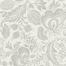 Culver Grey Textured Jacobean Wallpaper