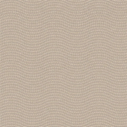 Curves Taupe Glittering Waves Wallpaper