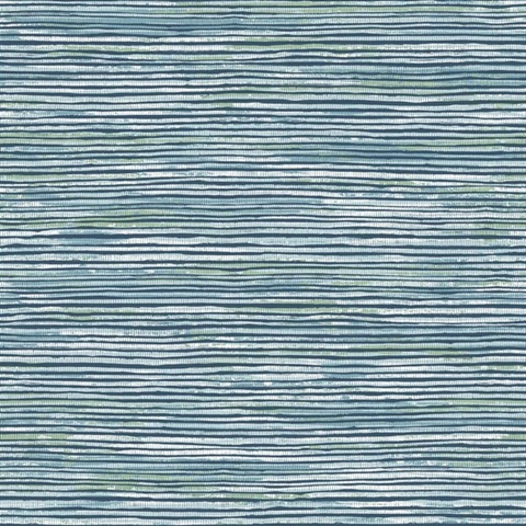 Daek Blue, Green & White Osprey Faux Grasscloth Wallpaper