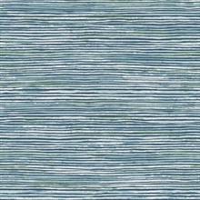Daek Blue, Green & White Osprey Faux Grasscloth Wallpaper