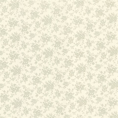 Dainty Light Green Small Floral Wallpaper
