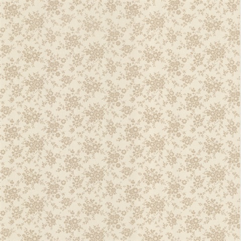 Dainty Taupe Small Floral Wallpaper