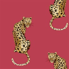 Daisy Bennett Peel and Stick Animal Print Leopard King Red Wallpaper