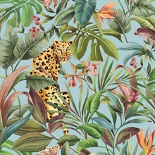 Daisy Bennett Peel and Stick Animal Print Tropical Leopard  Gloss Sky 