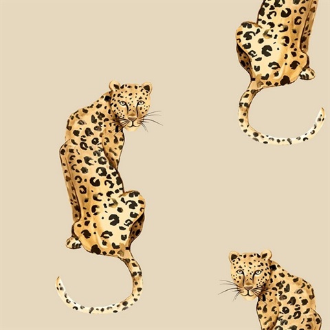 Daisy Bennett Peel and Stick Animal Print Leopard King Pale Oak Wallpa