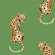Daisy Bennett Peel and Stick Animal Print Leopard King Green Wallpaper