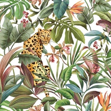 Daisy Bennett Peel and Stick Animal Print Tropical Leopard  Gloss Whit