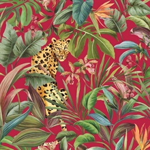 Daisy Bennett Peel and Stick Animal Print Tropical Leopard  Gloss Red 