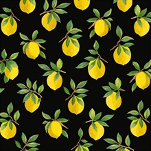 Daisy Bennett Peel and Stick Botanical Lemoncello Black Wallpaper