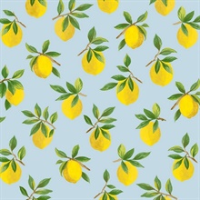 Daisy Bennett Peel and Stick Botanical Lemoncello Sky Blue Wallpaper