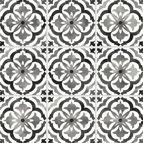 Daisy Bennett Peel and Stick Tile Sorento Tile Black Wallpaper