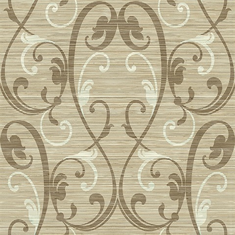 Damask On Grasscloth Mylar