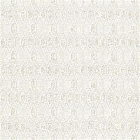 Damour Cream Hexagon Ogee Wallpaper